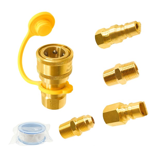 Upgraded 3/8 Inch Natural Gas Quick Connect Fittings Set -
