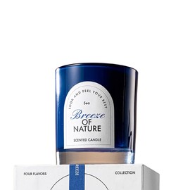 Eco-Friendly Smokeless Wooden Wick Aromatherapy Candle 200g Soy Wax Scented Candles | 40H Long Burn|4 Natural Scents (Orange/Moss/Beach/Magnolia) | Plant Essential Oil (Beach)