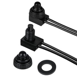 OWOFYDR 4PCS Waterproof IP67 RV Push Button Switch 12V ON/Off SPST Switch Ideal for Auto, Motorcycle & Bathroom Fan - Durable, Easy Install KP-107-4PCS (Black)