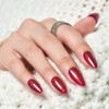 Red Press On Nails,Medium Almond Fake Nails Handmade Gel False