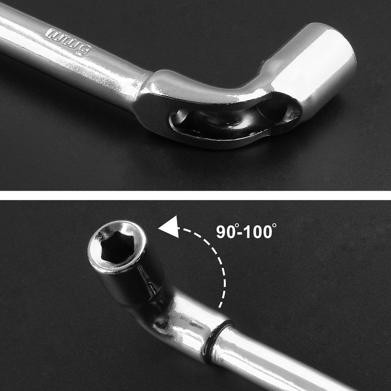 Piutouyar 6mm Metric L Shaped Angled Hex Socket Wrench, Double-Head