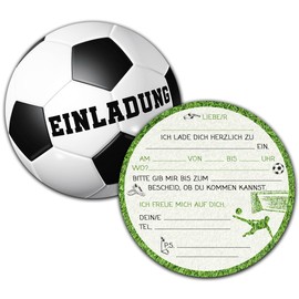 VOSVOLO Football Invitation Cards Children's Birthday | Set of 12 Birthday Invitations | Children's Birthday Invitation Cards for Boys & Girls | Children's Football Theme Party |