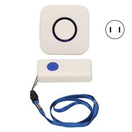 Wireless Caregiver Pager Long Distance Strong Signal 38 Songs 4 Gear Volume Nurse Alert System SOS Call Button 100‑240V US Plug