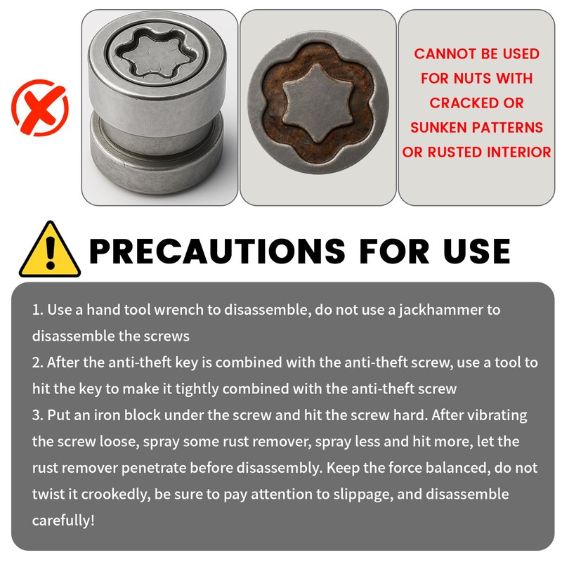 D-Wheel Locking Lug Nut Key Compatible with Toyota Lexus, Tacoma,