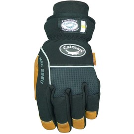 Caiman 2960-7 XX-Large Waterproof Pig Grain Leather Winter Multi Activity Gloves with Heatrac Micro Fiber Insulation, Gold and Black
