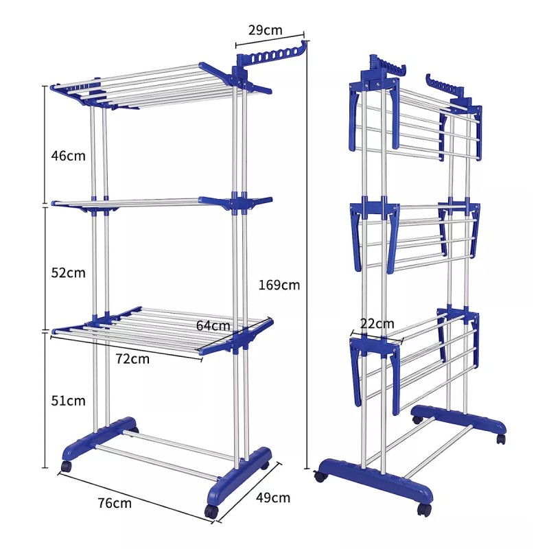 CL Tendedero Plegable De Ropa Retractil Reforzado Para Interior
