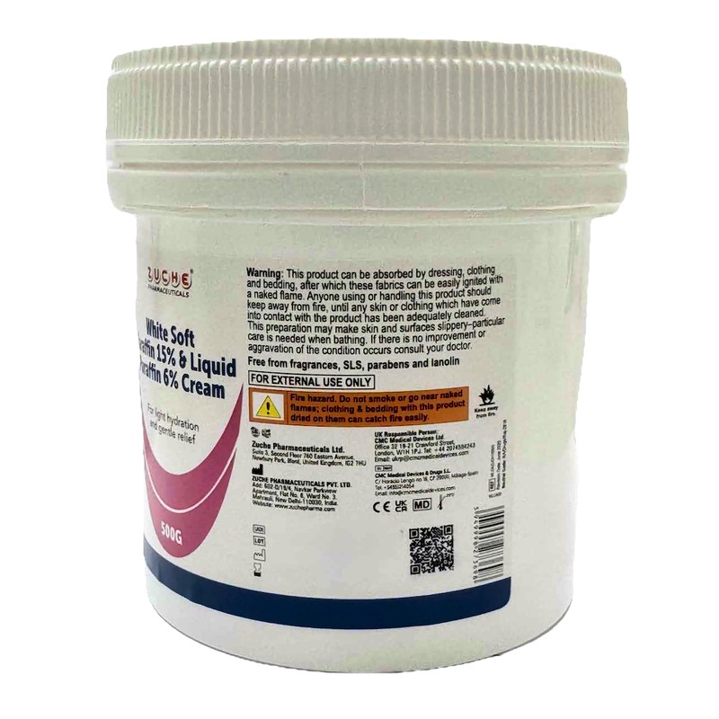 White Soft Paraffin 15% & Liquid Paraffin 6% Cream 500