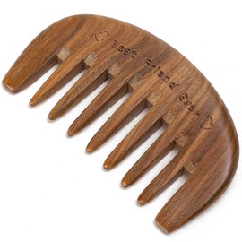 Moreinday Green Sandalwood Comb, Wide Tooth Comb for Women and Men, Detangling Comb, Hair Comb, Best Friend Ever Engraved, Portable, Natural Oil, Anti-static Massage, Unique Gift, Small