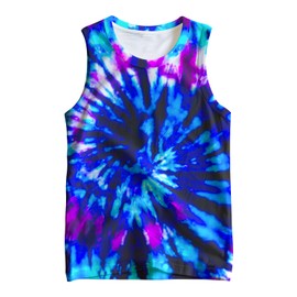 Losturban Kids Dark Purple Tie Dye Tank Tops Shirt for 11-12 Years Boys Girls Sleeveless Undershirt Hippies Youth Shirts Outfit Tee Shirts Clothes