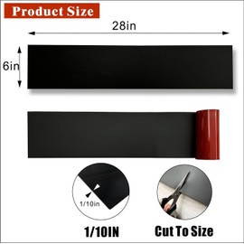 BAJIAOREN 2 Pack Silicone Rubber Door Kick Plate 6x28 Inches Self Adhesive Black Cut-to-Fit KickPlates for 24-30 Inch Wide Doors Peel and Stick On 6''x28''