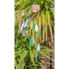 My Family House Glass Wind Chime - Spiral in Green