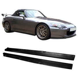 IKON MOTORSPORTS, Side Skirts + Corner Aprons Compatible with 2000-2009 Honda S2000, S2K AP1 AP2 JDM Style PU Unpainted Rocker Panel Splitter Underbody Spoiler Side Corner Aprons 4PCS
