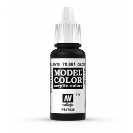 Vallejo - Pintura brillante color negro, 0.6 fl oz