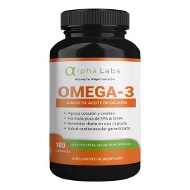 Omega 3 Alpha Labs Alta Potencia 180 Cap Aceite De Salmón                                                                                             