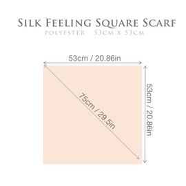 GIMIRO Imitation Silk Scarf [53 x 53 cm] Square Scarves Impressionism Pattern Vintage Scarf for Office Work or Casual Waistband, White and Brown Stripes