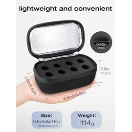 SUNMON Peptide Travel Case - 8 ranuras 10 ml péptido caso para nevera, color negro | Estuche portátil para viales U-100, impermeable con aislamiento d