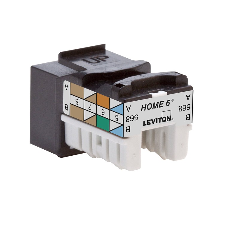Leviton Home 6 Snap-In Connector, T568A/B Wiring, 61HOM-RB6, Brown