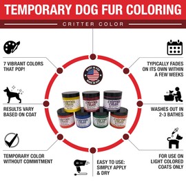 Warren London Critter Color Temporary Pet Fur Coloring Easy to Use- 7 Colors- Made in USA- Orange