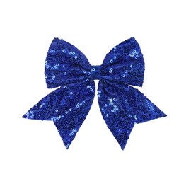 Koolgil 5 Inch Glitter Big Bow Sequins Bling Hair Clip Cheerleading Hair Bow with Alligator Clips Hair Accessories for Women Teens Girls Kids (B- Royal Blye)