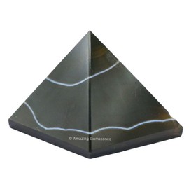 Black Onyx Pyramid Crystal Healing Stones - 2" Great Pyramid Figurine of Natural Stone Pyramid for Meditation, Reiki, Chakra Balancing and Crystal Pyramids Grid