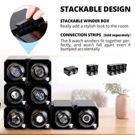 TRIPLE TREE Single Watch Winder for Automatic Watches, Watch Winder in Black Shell with High-Gloss Lacquer, Stackable, Upgraded Soft Adjustable Pillows, Japanese Quiet Motor