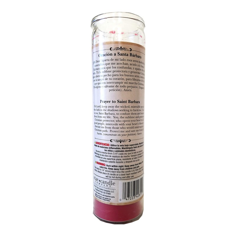Staci19 Saint Barbara (Samta Barbara) Red Devotional Candle