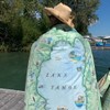 Lake Tahoe Map Fleece Blanket - Hand-Drawn Original Art -