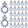 Huquary 24 Pcs Pocket Rosary Ring Blue Medal Rosary Ring