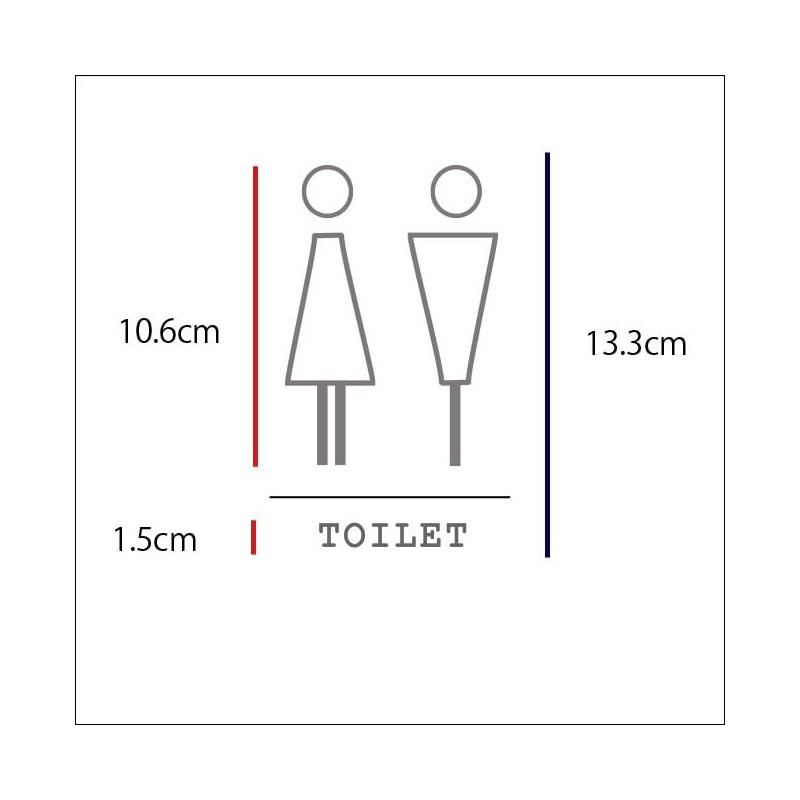ROOMplus pictoc2 Toilet Sign Stylish Scandinavian Seal Decal [center_bla]