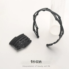 MAGPIE Foldable Headband Hair Accessories, Hair Band, Cleansing, Makeup, Headband, Easy Storage, Unisex (Black)
