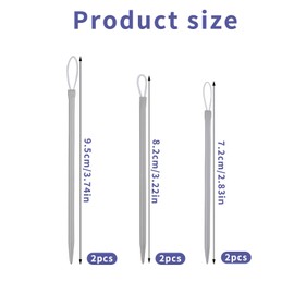 6pcs Wool Needles, Nylon Thread Rope Threader Large Eye Aluminium Finishing Tapestry Hand Weaving Sweater Tools Supplies Accessories for Sewing Knitting Crochet Yarn Embroidery