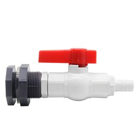 JoyTube PVC Ball Valve Barb Connector Spigot Kit 3/4 Inch Bulkhead Fitting Adapter for Rain Barrel, Water Tanks, Aquariums, Tubs, Pools