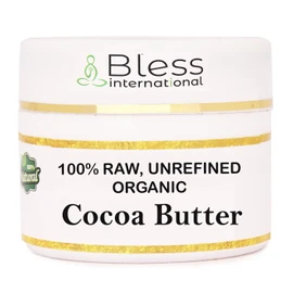 Bless-Organic-Raw-Cocoa-Butter-100%-Pure-Natural-Unrefined 4-OZ/115-GM | Ivory/White-Grade-A-Skin-Moisturizer-For-Face-Body-&-Hair DIY-Creams-Balms-Lotions-Soaps Softens-Dry-&-Tough-Skin