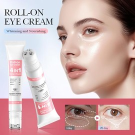 Crema Contorno de Ojos en Roll-On Con Fórmula 4 en 1, Hidrata, Ilumina y Reafirma el Contorno de Los Ojos, Contiene ácido Hialurónico, Vitamina C, Nic