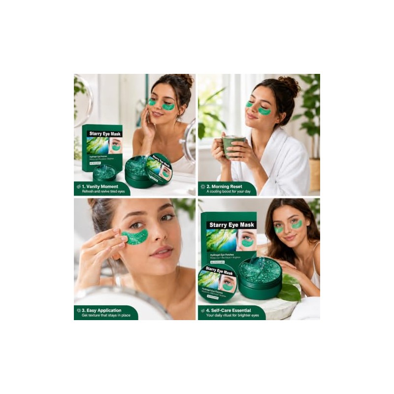 Parches Ojos Alga Marina Hidrogel Colágeno Piezas Pares Eye Patches