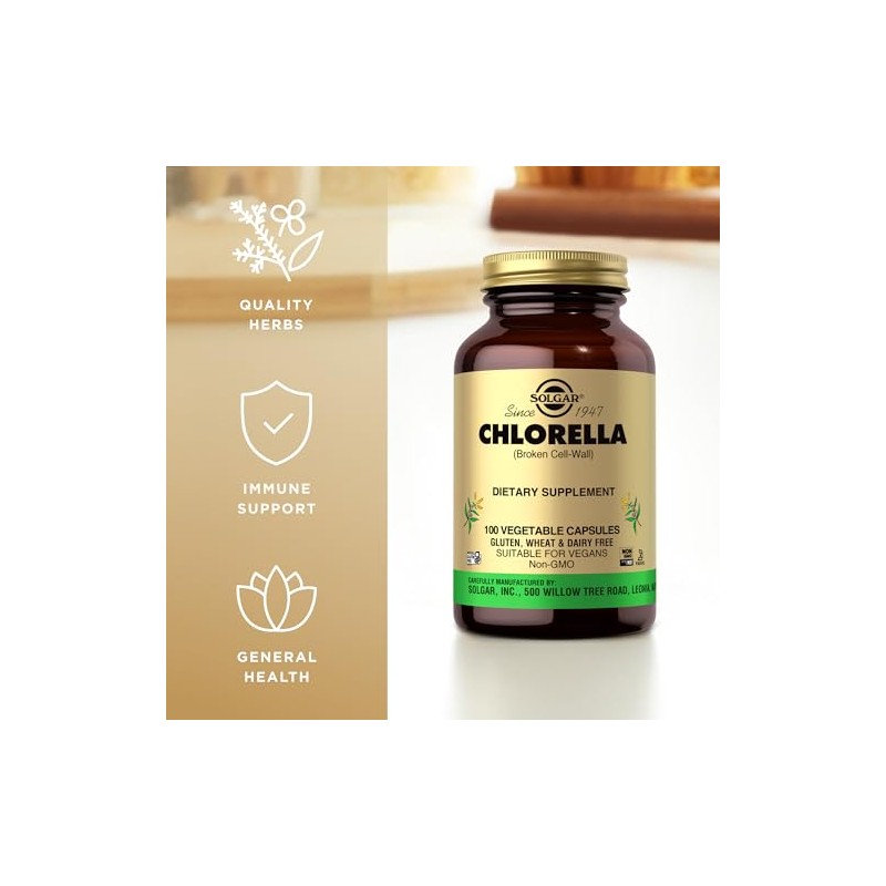 Solgar Chlorella 520 mg - 100 Vegetable Capsules