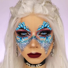 6 Sheets Face Jewels Face Gems Stick On, Self Adhesive Rhinestones for Makeup Rave Accessories for Festival Holiday Costumes