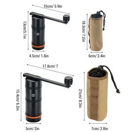 Manual Coffee Grinder Stainless Steel Conical Burr Coffee Grinder with Folding Handle for Camping