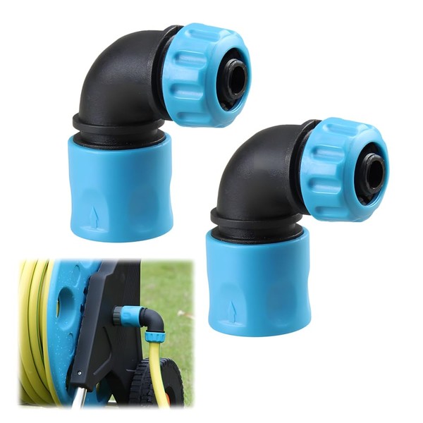 2 x Garden Hose Quick Coupling Angle Adapter, 90 Degree