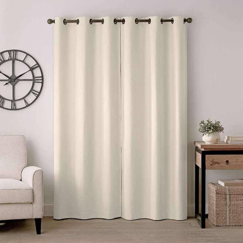 Eclipse Gabriella Grommet Top Curtains for Bedroom, Single Panel, 40"