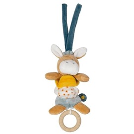 Nattou Felix and Leo Donkey Animal Hanging Toy with Vibrating Function, Beige