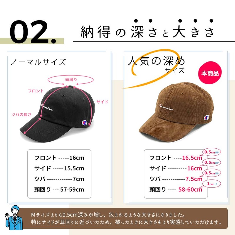 Champion Corduroy Cap, Deep, Large, 22.8 - 23.6 inches (58