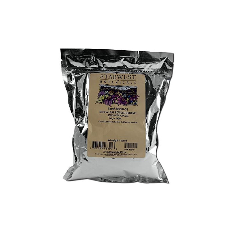 Starwest Botanicals Stevia Leaf Powder Organic Medicinal and Botanical Herbs