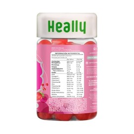 Multivitamínico para Mujer, Gomitas, Para Mayor Energía, Sabor Fresa y Granada, Con Ácido Hialurónico y Omega-3, Vitaminas A, B, C y E, 100% Natural, 