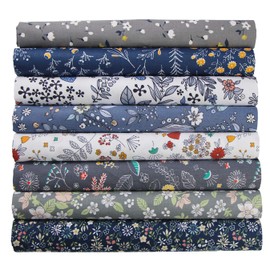 aufodara Pack of 8 Cotton Fabric Sold by the Metre Fabric Package 50 x 50 cm Fabric, Fabrics for Sewing, Patchwork for Quilting, DIY Crafts, Squares Cotton Cloth (Colourful A)