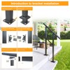 DIYHD 2 Step Handrail for Outdoor,Powder Coated Iron Stair Railing,Black