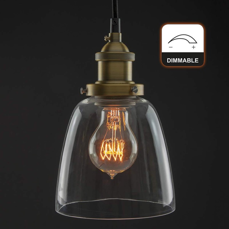 Jslinter 6-Pack Edison Light Bulb 60 Watt, Dimmable A19 Antique