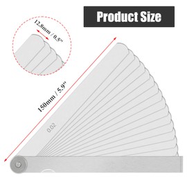 Bivethoi 17-Piece Straight Blades Feeler Gauge, Manganese Steel Metric Measuring Tool for Measuring Gap (Length: 150mm / 5.9", Measuring Range: 0.02-1mm)