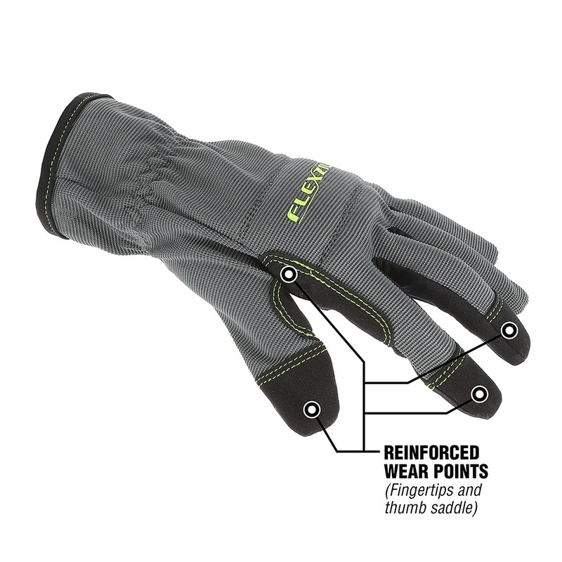 Flexzilla GH100XXL High Dexterity, Synthetic Leather, Black/Gray, XXL Utility Gloves,