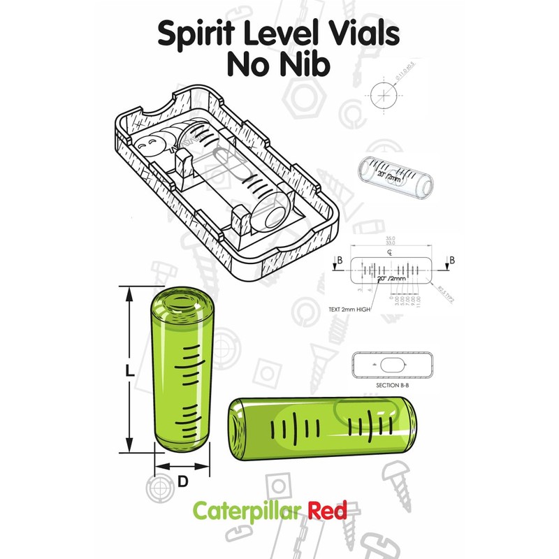 Replacement Level Glass Vial, Spirit Bubble Level, Accurate, No Nib,